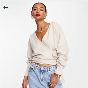 ASOS Wrap Top in Warm Cream Size 12